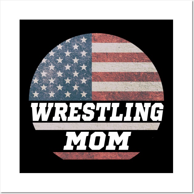 Wrestling Mom USA Flag Wall Art by outrigger